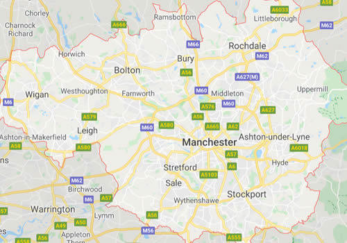 map of Manchester showing area covered 